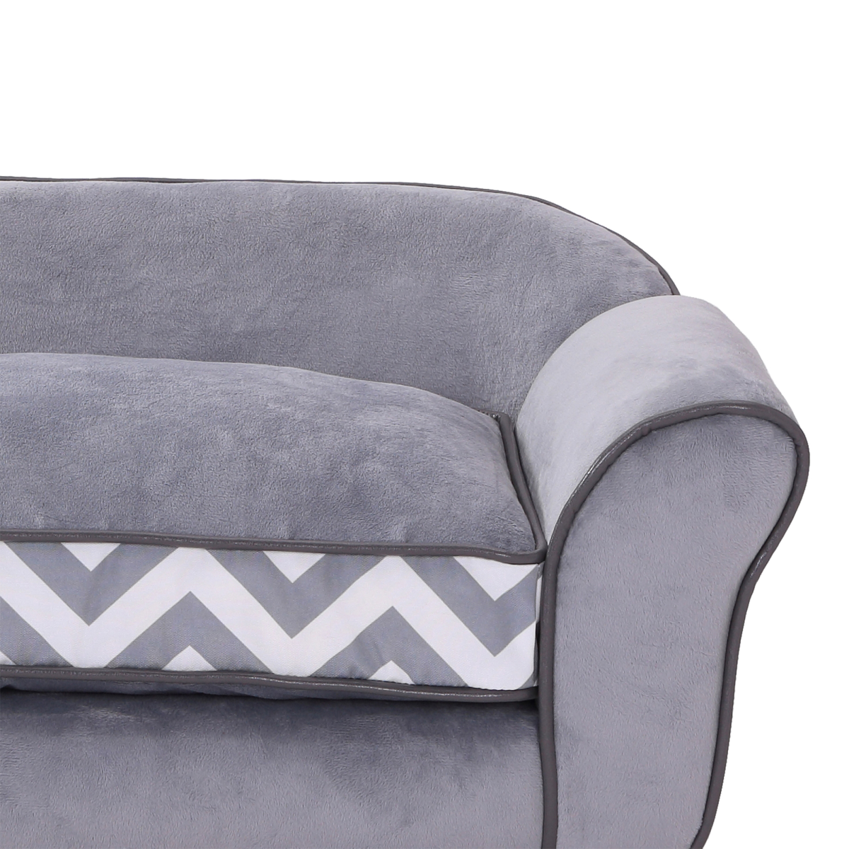 Deluxe Dog Sofa Cat Couch Bed for XS Dogs w/ Removable Sponge Cushion(PawHut Series) - Grey