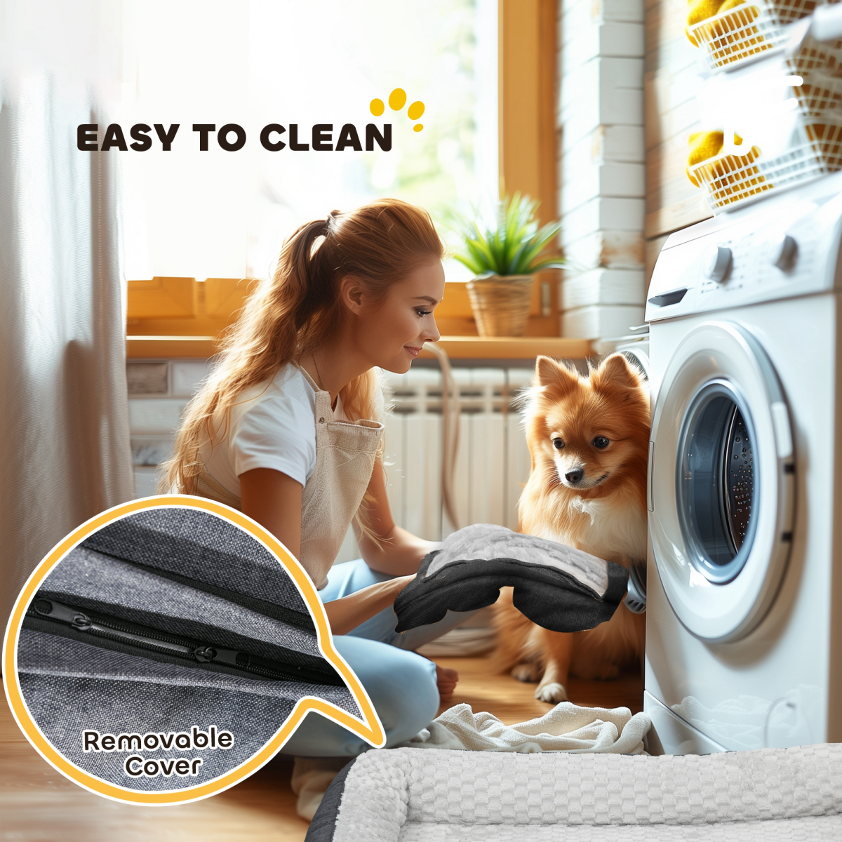 Cozy Dog Bed Calming Pet Bed Dog Mattress for Large Dogs - Charcoal Grey