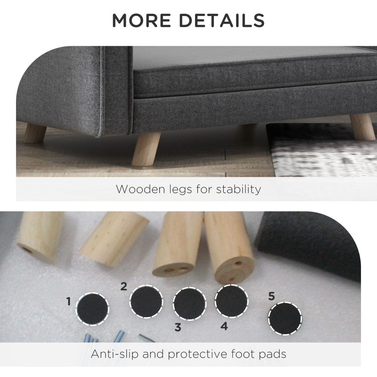 Signature Elevated Dog Sofa Bed with Cushion for Medium and Small Dogs(PawHut Series), Grey
