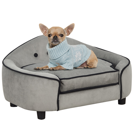 Cozy Dog Sofa Bed Pet Chair w/ Sponge Padded Cushion for XS and S Size Dogs - Grey