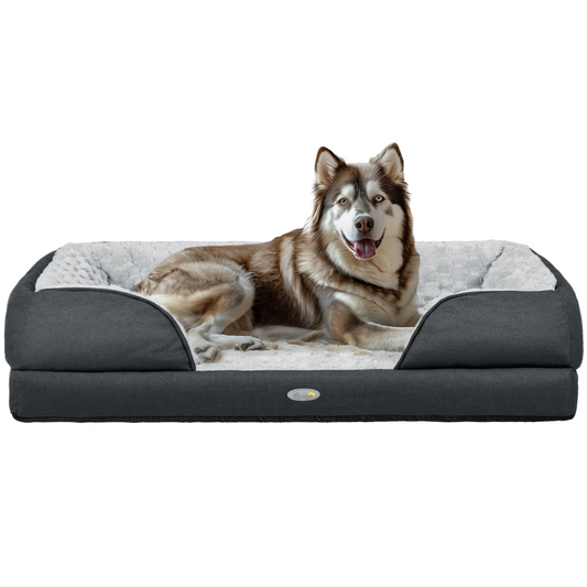Cozy Dog Bed Calming Pet Bed Dog Mattress for Large Dogs - Charcoal Grey